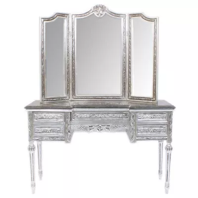 Morris klappbare Barock-Spiegelkommode Silber