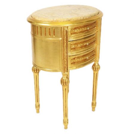 Morris Barock-Beistelltisch in Gold mit Fächern