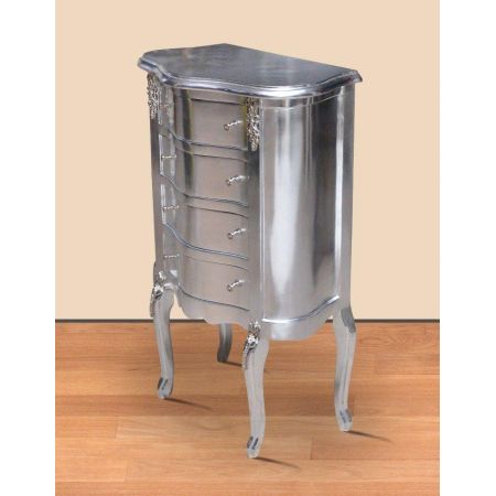 Morris Barock-Kommode auf hohen Beinen in Silber