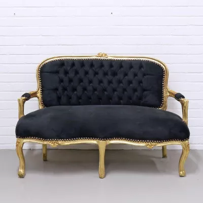 Morris Barock Gold-Schwarz Kind/Hundesofa