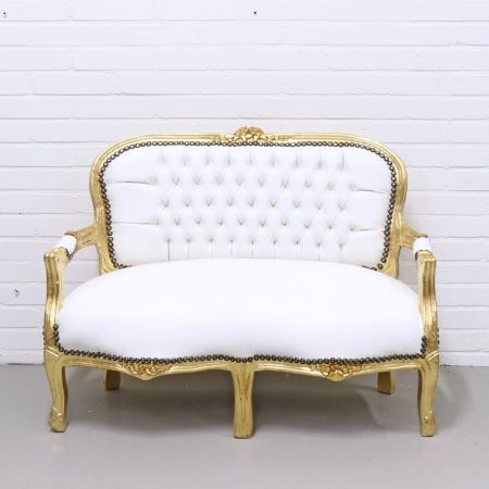 Morris barock Weiß Gold / Kindersofa