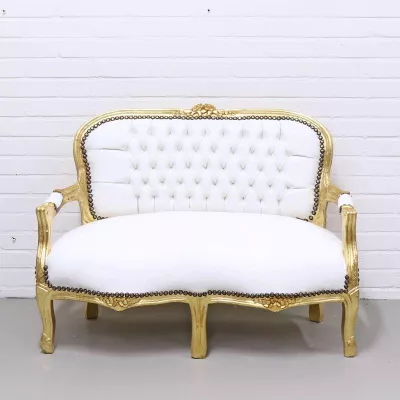 Morris barock Weiß Gold / Kindersofa