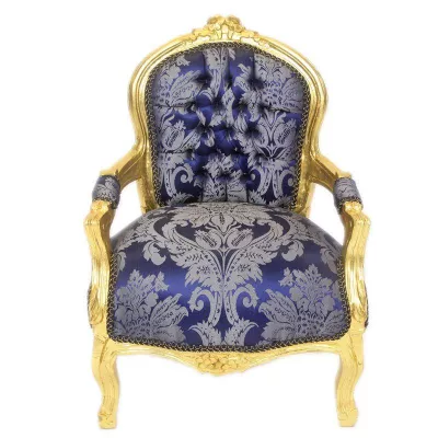 Morris Barock Royal Blau Kinderstuhl