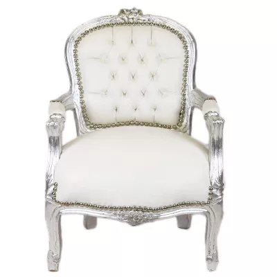 Morris Barock Weiss- Silber Kinderstuhl