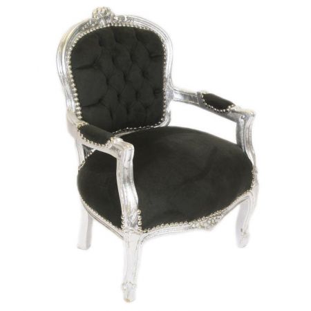 Morris Barock Schwarz-Silber Kinderstuhl