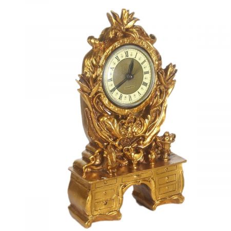 Morris Barock-Tischuhr Sekretär in Gold
