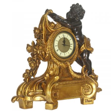 Morris Barock-Tischuhr Rose in Gold