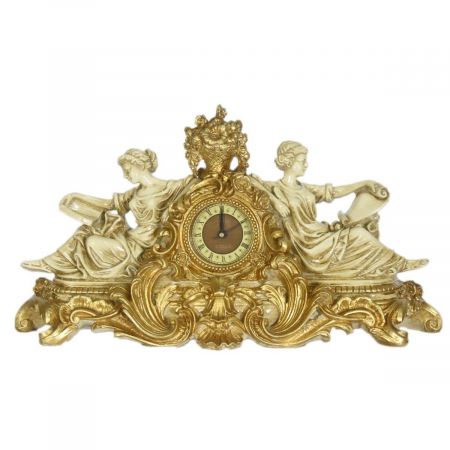 Morris Barock-Tischuhr Chaise-Longue in Gold