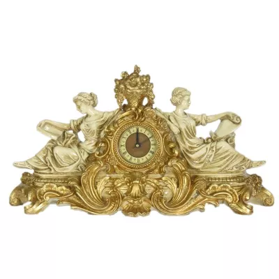 Morris Barock-Tischuhr Chaise-Longue in Gold