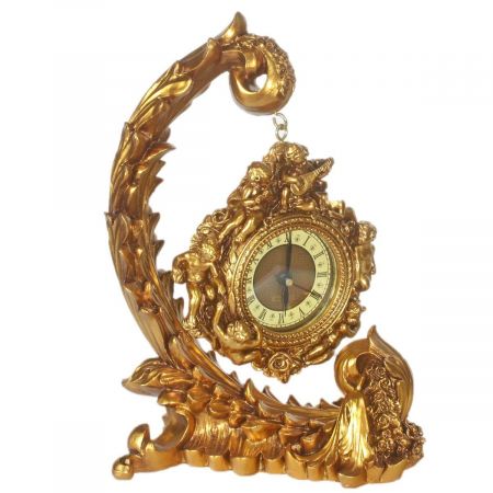 Morris Barock-Tischuhr Skorpion in Gold