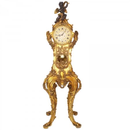 Morris Barock-Standuhr in Schwarz und Gold