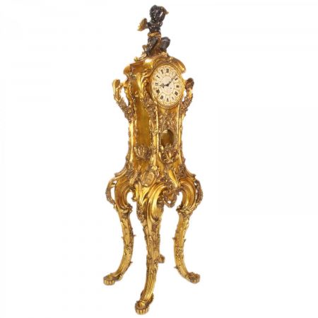 Morris Barock-Standuhr in Schwarz und Gold