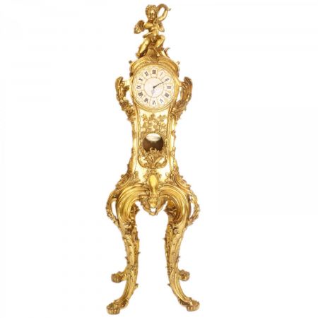 Morris Barock-Standuhr in Gold