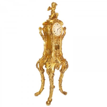 Morris Barock-Standuhr in Gold