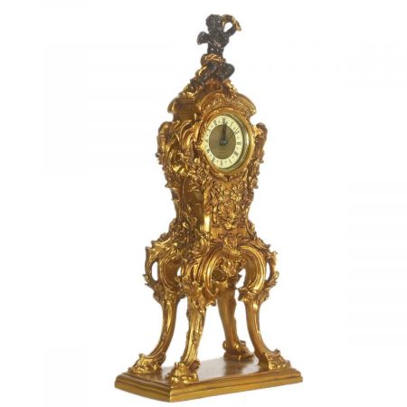 Morris Barock-Tischuhr Engel in Schwarz und Gold