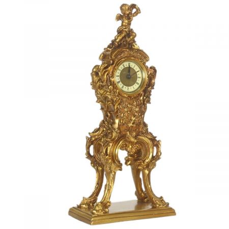 Morris Barock-Tischuhr Engel in Gold
