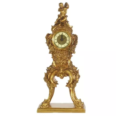 Morris Barock-Tischuhr Engel in Gold