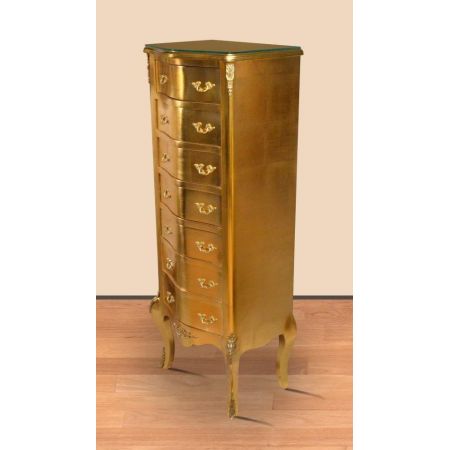 Morris elegant hohe Barock-Kommode in Gold