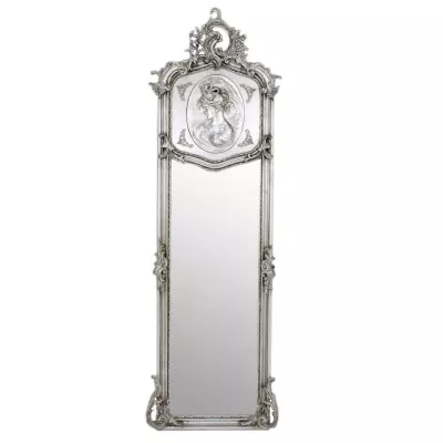 Morris Barock-Ganzkörperspiegel Rosalia Silber zweier Set