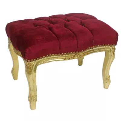 Morris Barock-Hocker Gold-Bordeaux