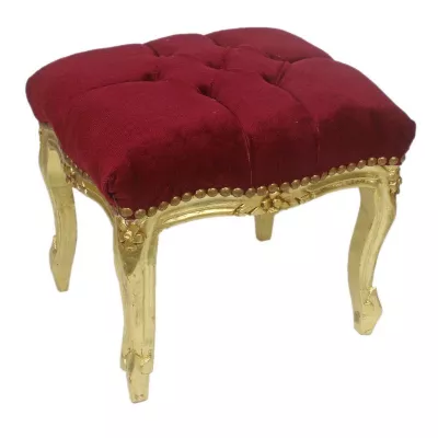 Morris Barock-Hocker Gold-Kirschrot