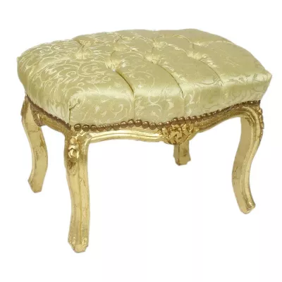 Morris Barock-Hocker Gold mit Kristallknöpfen (M)