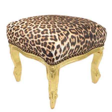 Morris Barock-Hocker Gold-Leopard