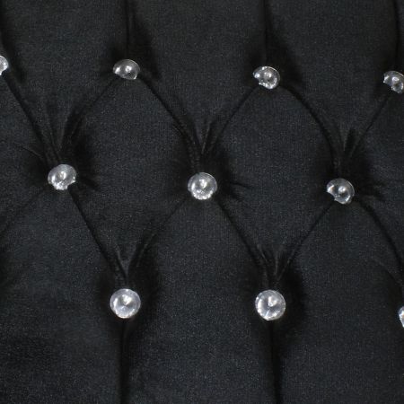 Morris Barock-Hocker Schwarz mit Kristallknöpfen (M)