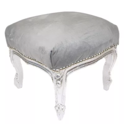 Morris Barock-Hocker Grey-Silver