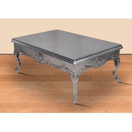 Morris breiter Barock-Sofatisch in Silber