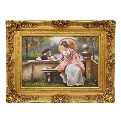 Morris Barock Bild Lady in Pink