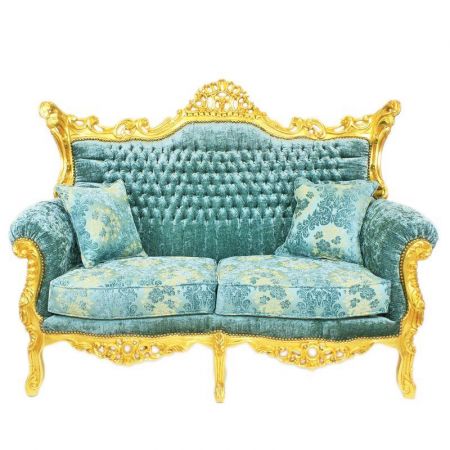 Morris Barock Elysee Gold-Blue 2 sitzer set