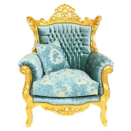 Morris Barock Elysee Gold-Blue 2 sitzer set