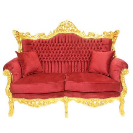 Morris Barock Gold-Bordeaux 2sitzer set