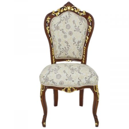 Morris Barock Stuhl 4er Set Creme Blumen Motiv