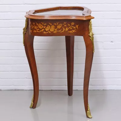 Morris gläserner Barock-Schmucktisch Tabacco-Brown