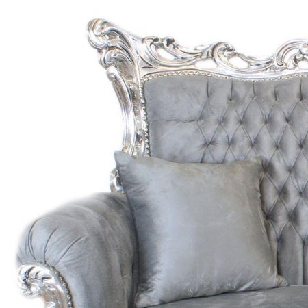 Morris Barock Silber-Grau 3sitzer