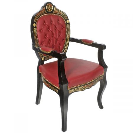 Morris Barock Armlehne Stuhl Rot leder