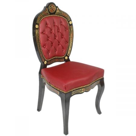 Morris Barock Stuhl Rot Leder