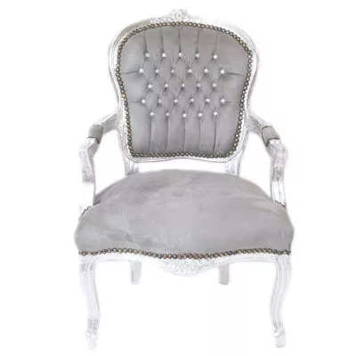 Morris Barock Armlehnstuhl Grey Crystal