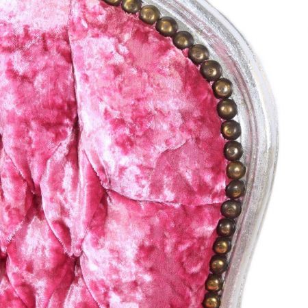 Morris Barock Stil Stuhl "Geneva" mit Armlehnen, Velours in Pink