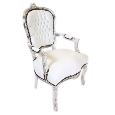 Morris Barock Armlehnstuhl Silver Snow