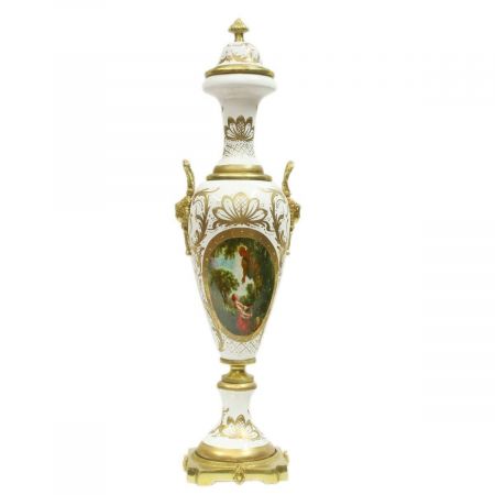 Morris Barock-Vase Weiß-Gold