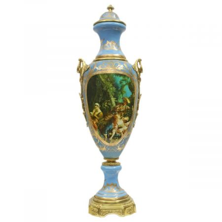 Morris Barock-Vase Hellblau-Gold