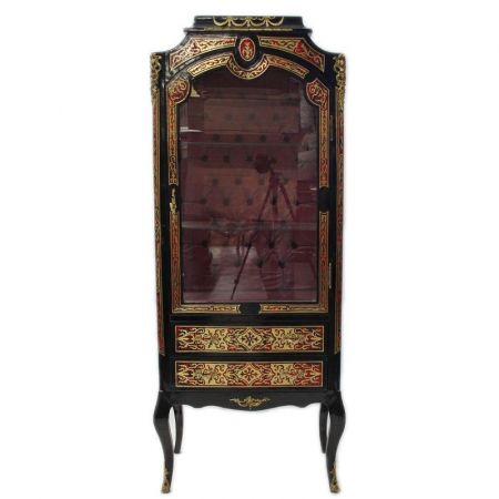 Morris schwarze Barock-Vitrine Boulle