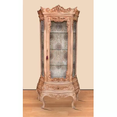 Morris hölzerne Barock-Vitrine Naturbelassen