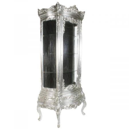 Morris Barock-Glasvitrine Silver-Renaissance