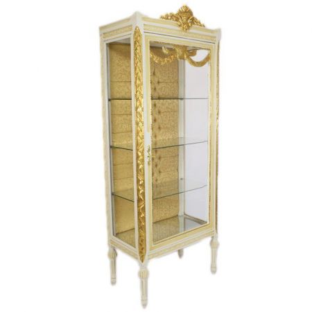 Morris Barock-Vitrine Marmor-Gold