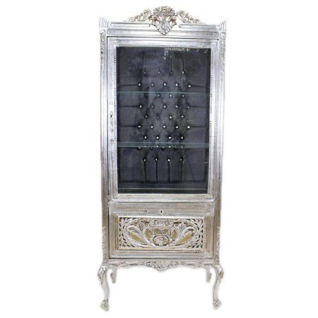 Morris Vintage Barock-Vitrine Silver-Black