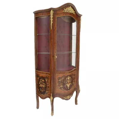 Morris Barock-Vitrine Bordeaux-Brown